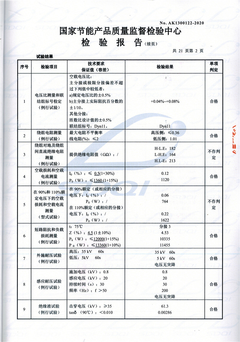 高低压试验报告-S11-1250玛曲玛曲玛曲油浸式变压器-2.jpg